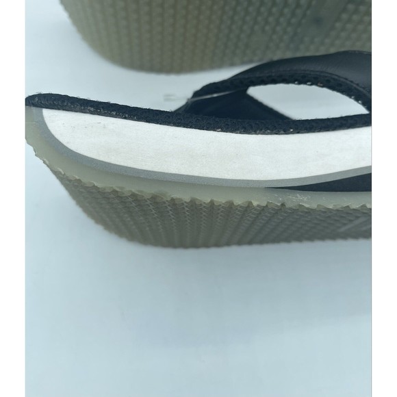 Y2K Vintage Lower East Side Women's Flip Flop Platform Sandals - BLACK, Size 8.5 - Picture 5 of 13